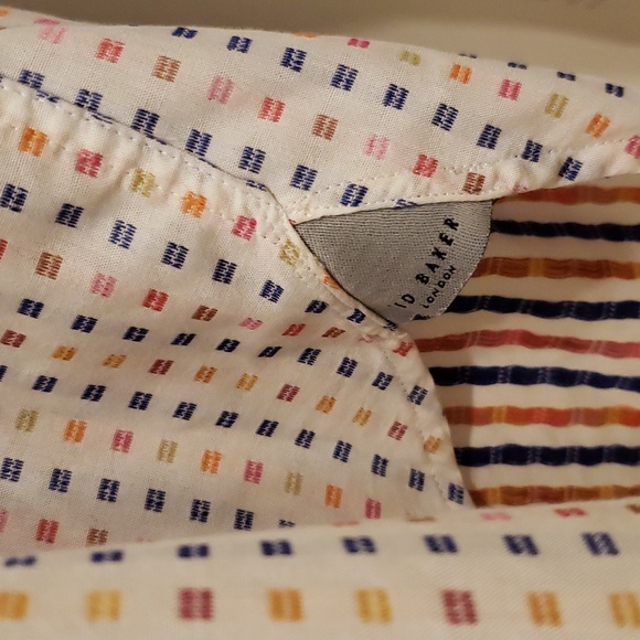 Ted Baker Geometric Dress Shirt Men's L (16) - Picture 5 of 6